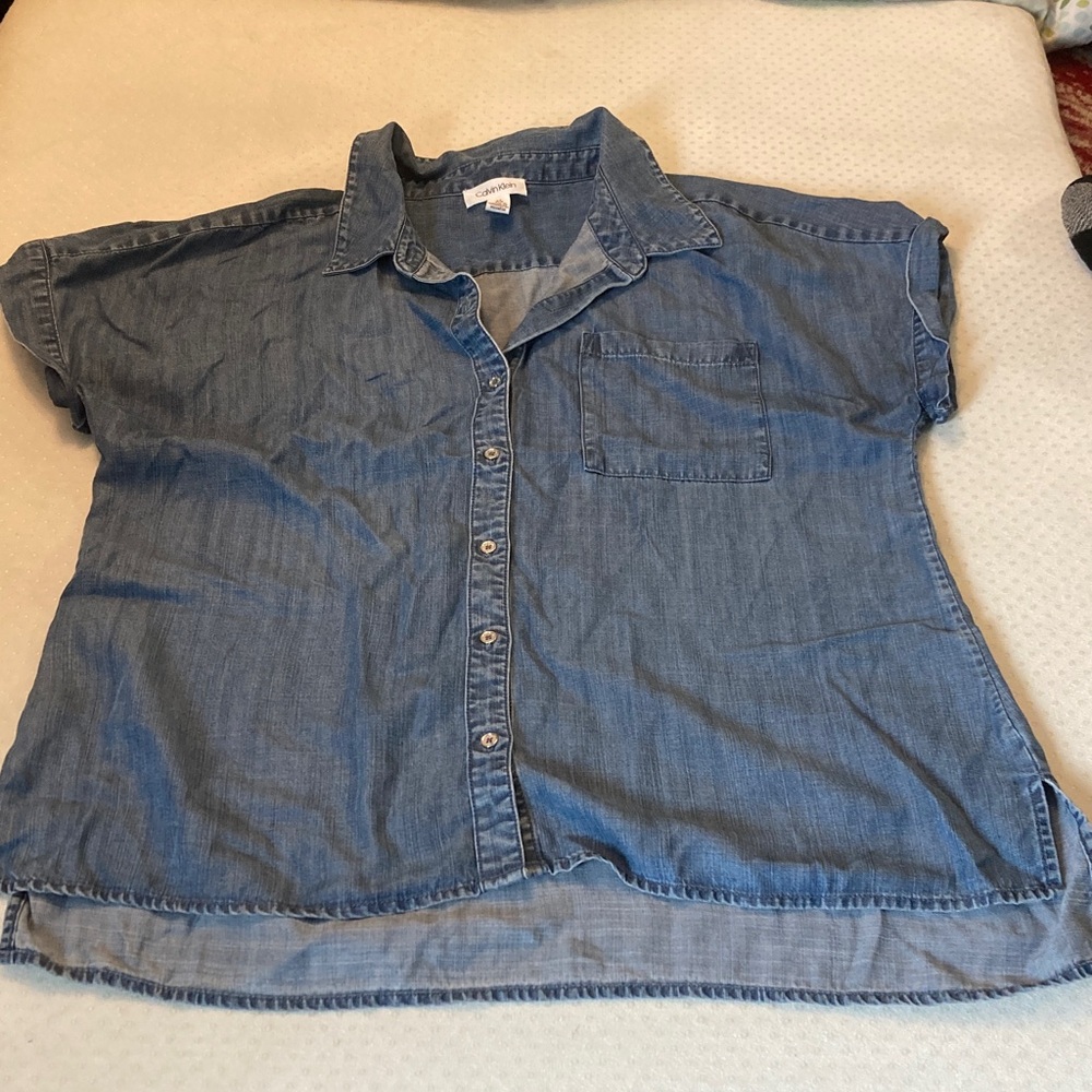 Calvin Klein Light Blue Denim Top